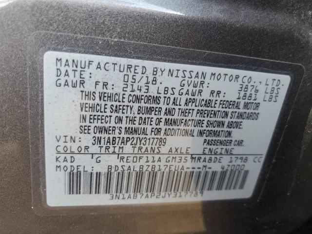 2018 NISSAN SENTRA S - 3N1AB7AP2JY317789