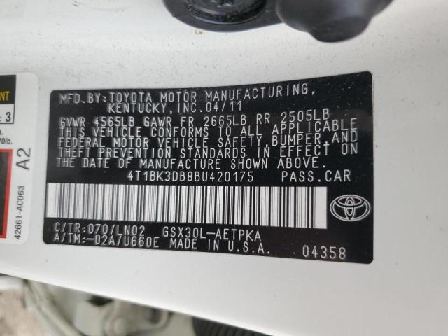 2011 Toyota Avalon Base VIN: 4T1BK3DB8BU420175 Lot: 62640154