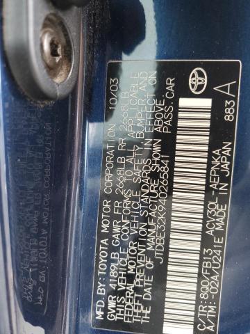 2004 Toyota Camry Le VIN: JTDBE32K940265841 Lot: 61111544