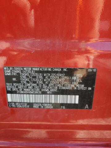 2011 Toyota Rav4 VIN: 2T3BK4DV4BW038636 Lot: 61573304