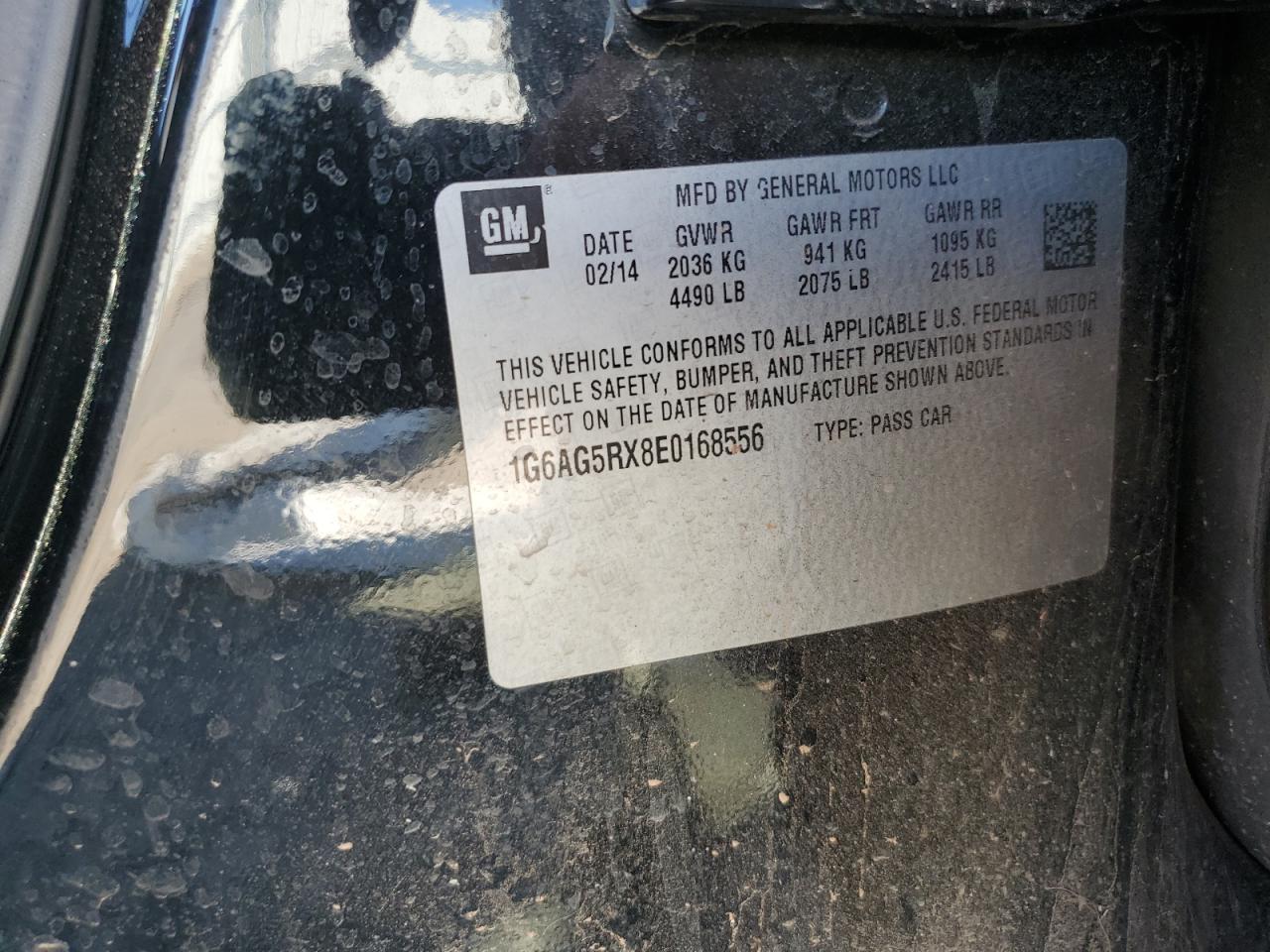 1G6AG5RX8E0168556 2014 Cadillac Ats