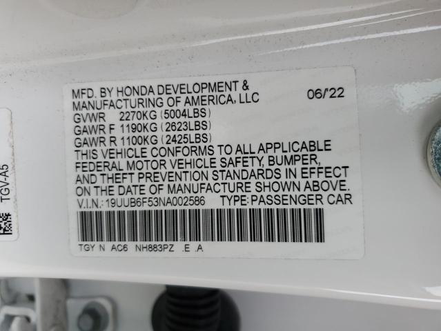 2022 ACURA TLX TECH A - 19UUB6F53NA002586