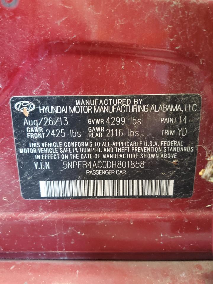 5NPEB4AC0DH801858 2013 Hyundai Sonata Gls