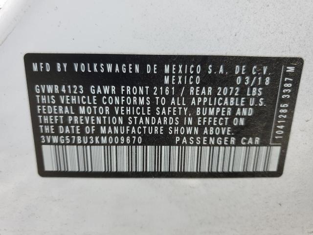 VIN 3VWG57BU3KM009670 2019 Volkswagen Jetta, Sel Pr... no.12