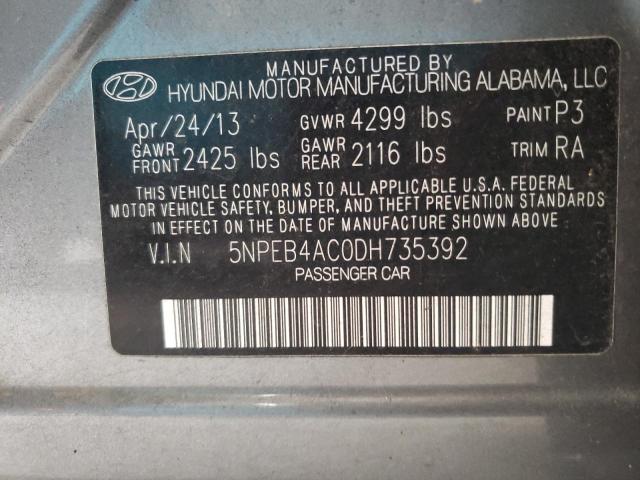 5NPEB4AC0DH735392 2013 Hyundai Sonata Gls