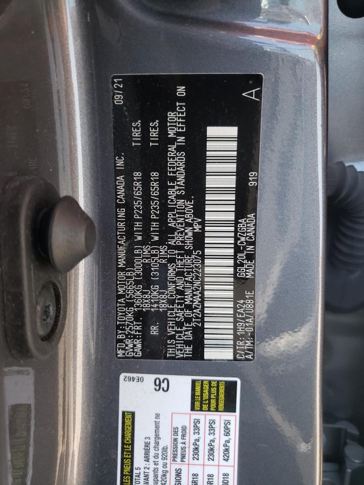 2T2AZMAA2NC223075 2022 Lexus Rx 350 Base