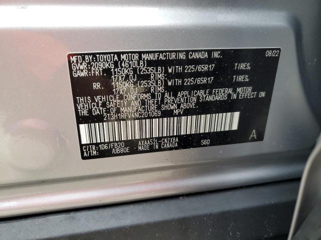 2022 Toyota Rav4 Le VIN: 2T3H1RFV4NC201069 Lot: 62589624