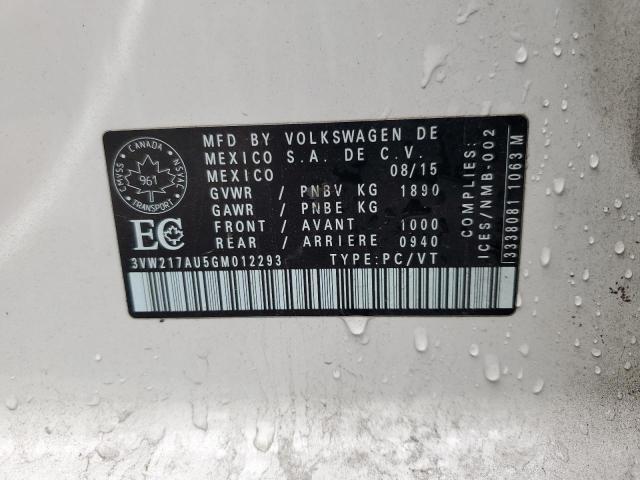 2016 VOLKSWAGEN GOLF S/SE 3VW217AU5GM012293