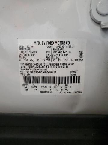 2021 Ford Explorer Police Interceptor VIN: 1FM5K8AB1MGA65611 Lot: 61859734