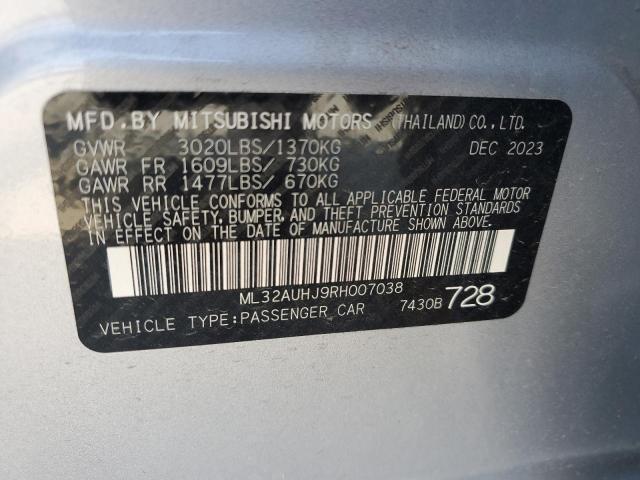 2024 Mitsubishi Mirage Es VIN: ML32AUHJ9RH007038 Lot: 63448164