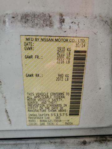 2015 NISSAN ALTIMA 2.5 - 1N4AL3AP3FN351575