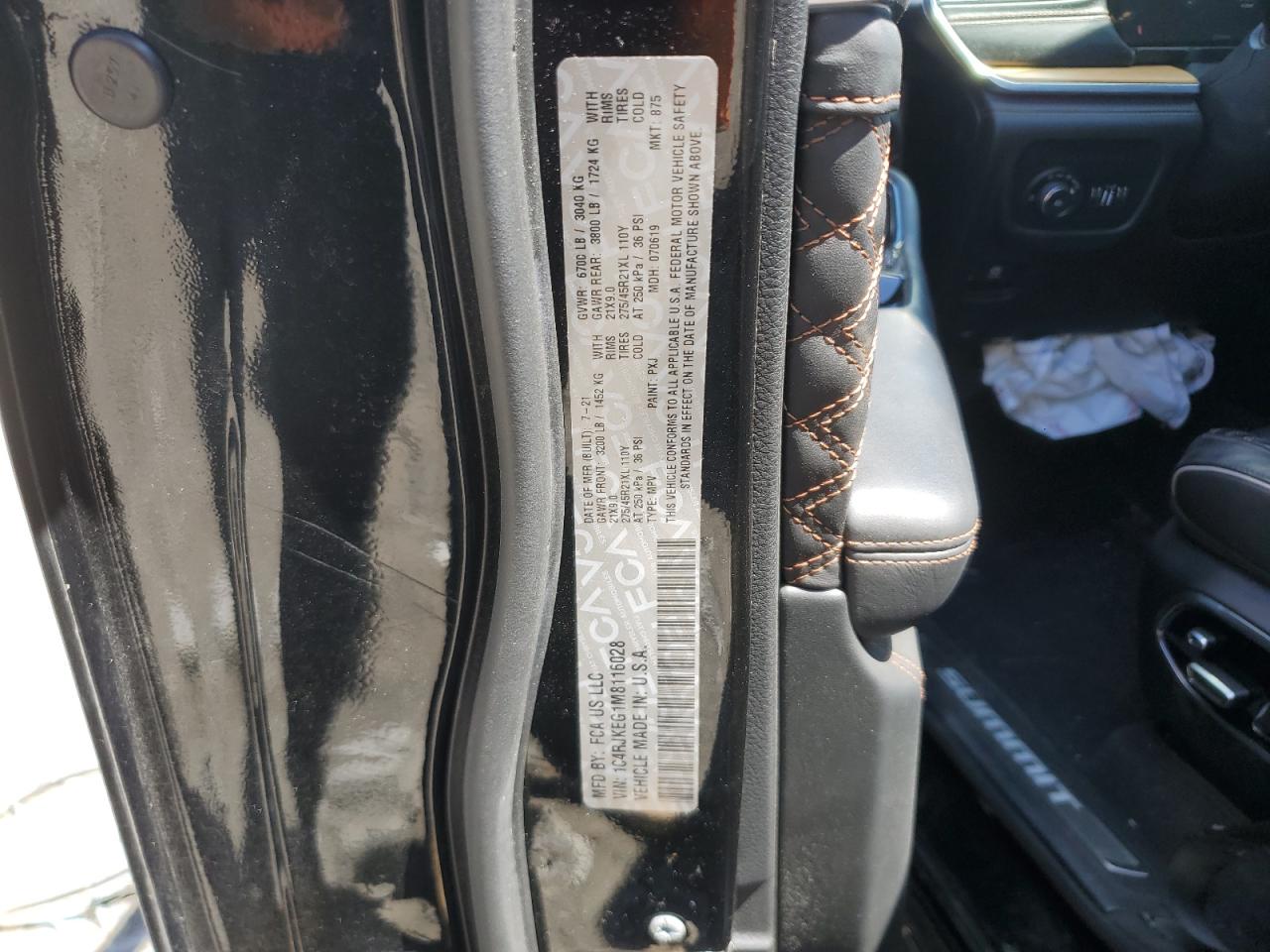 1C4RJKEG1M8116028 2021 Jeep Grand Cherokee L Summit