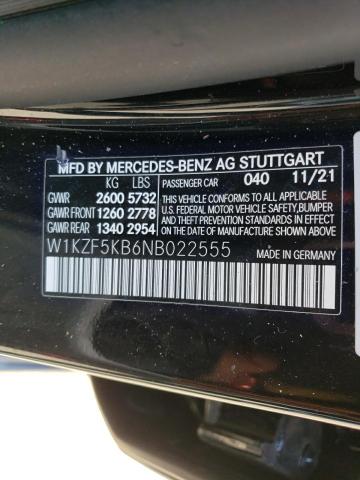 2022 Mercedes-Benz E 450 4Matic VIN: W1KZF5KB6NB022555 Lot: 62399594