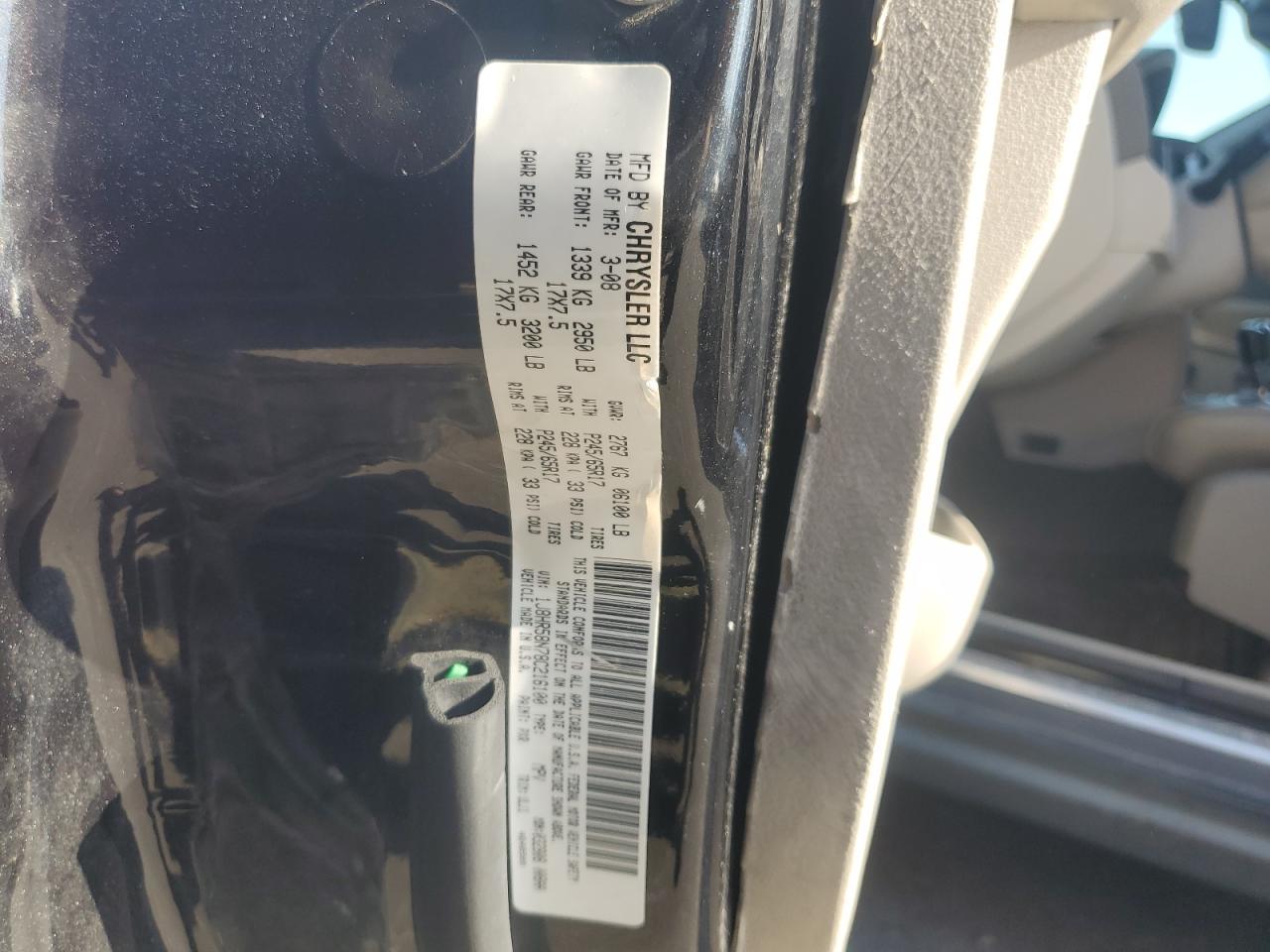 1J8HR58N78C216100 2008 Jeep Grand Cherokee Limited