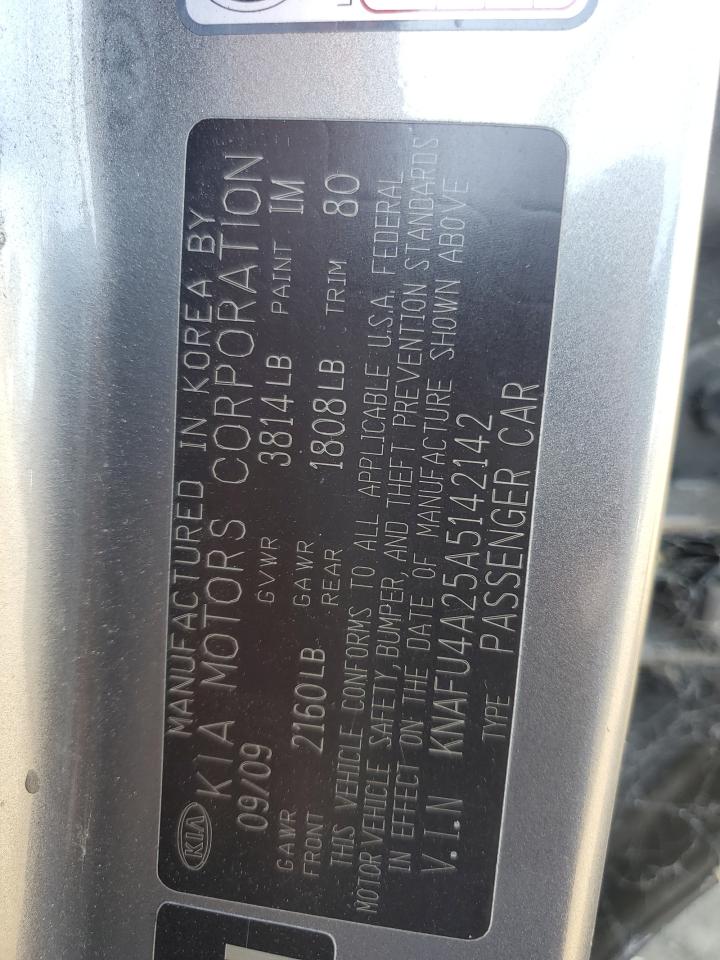 KNAFU4A25A5142142 2010 Kia Forte Ex