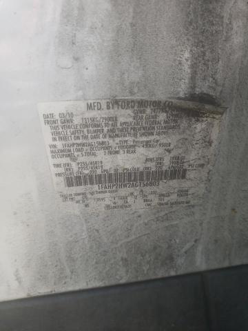 2010 Ford Taurus Sel VIN: 1FAHP2HW2AG156803 Lot: 62319494