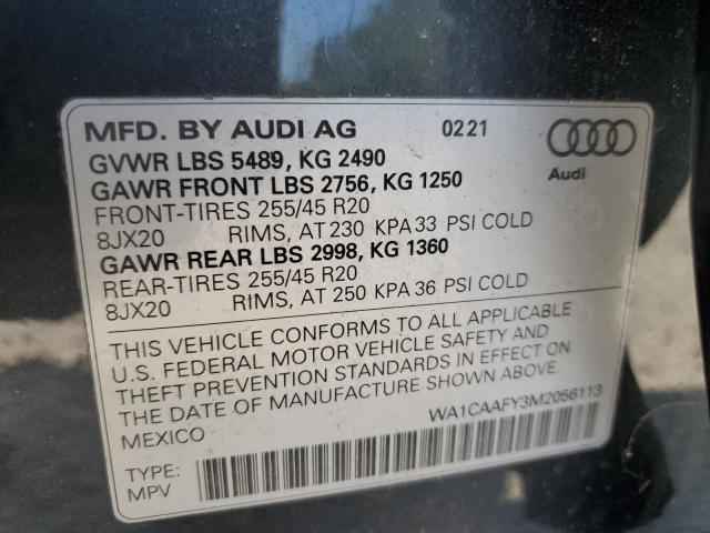 VIN WA1CAAFY3M2056113 2021 Audi Q5, Prestige no.13