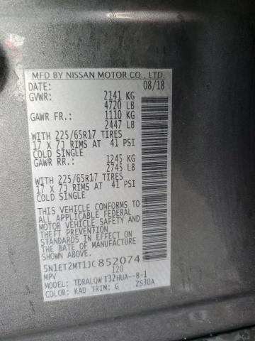 2018 NISSAN ROGUE SV H 5N1ET2MT1JC852074