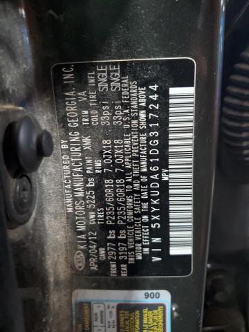 2013 Kia Sorento Ex VIN: 5XYKUDA61DG317244 Lot: 62624554