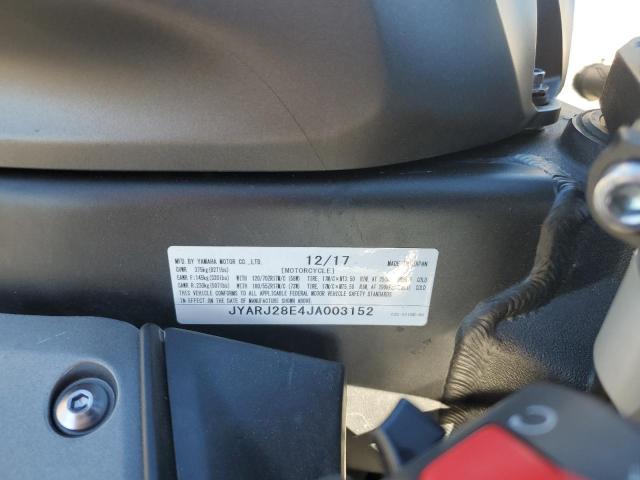 2018 YAMAHA YZFR6 JYARJ28E4JA003152