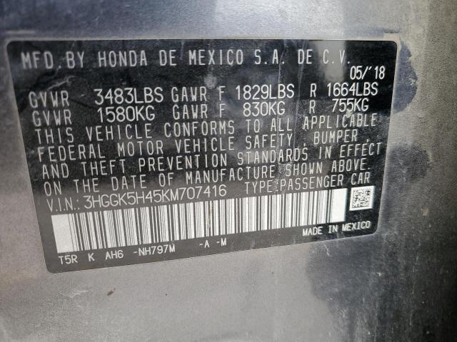 2019 Honda Fit Lx VIN: 3HGGK5H45KM707416 Lot: 60899674