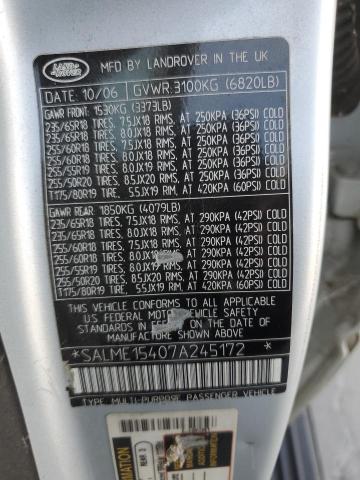 2007 Land Rover Range Rover Hse VIN: SALME15407A245172 Lot: 63320184