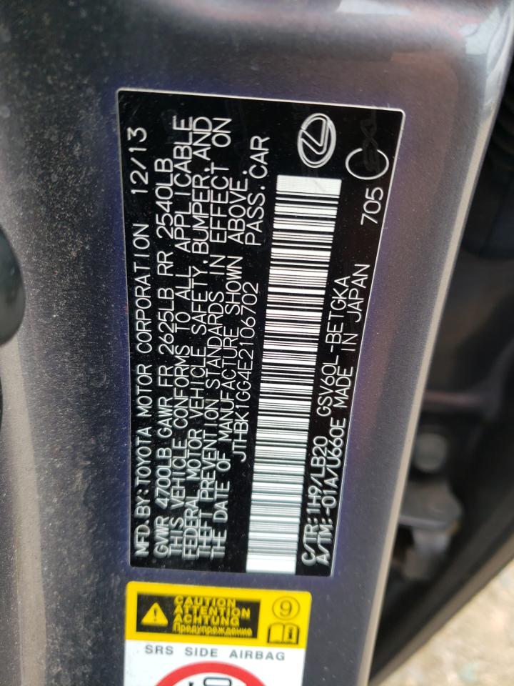 JTHBK1GG4E2106702 2014 Lexus Es 350