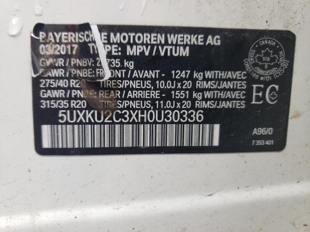 2017 BMW X6 XDRIVE3 - 5UXKU2C3XH0U30336
