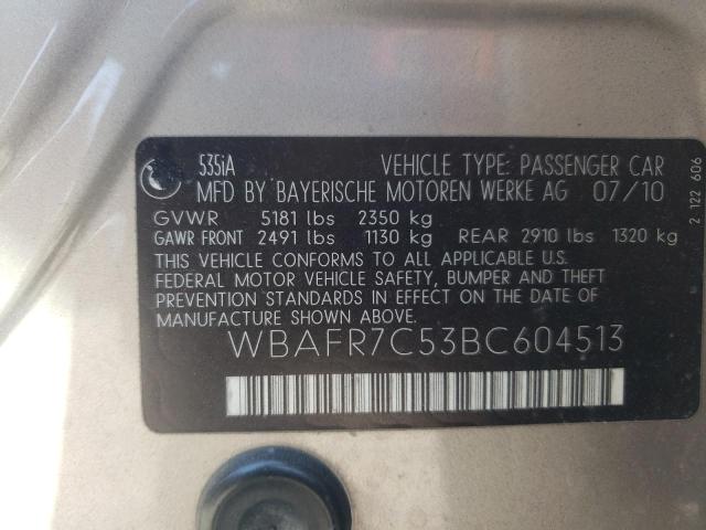 2011 BMW 535 I VIN: WBAFR7C53BC604513 Lot: 62062944