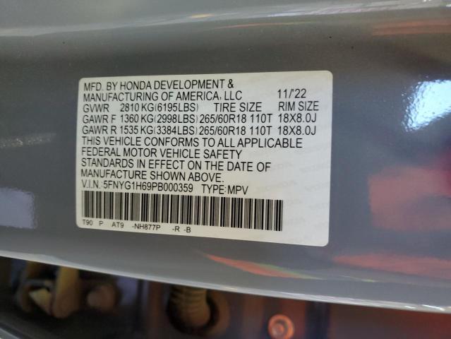 2023 HONDA PILOT TRAI 5FNYG1H69PB000359