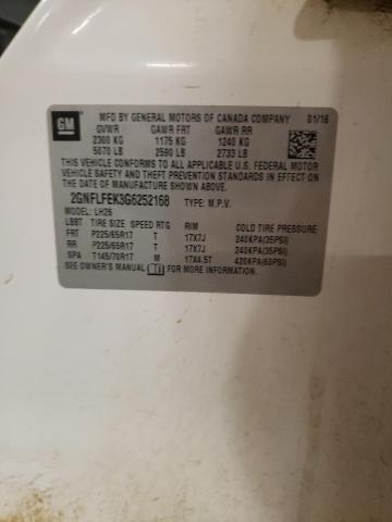 2016 CHEVROLET EQUINOX LT - 2GNFLFEK3G6252168