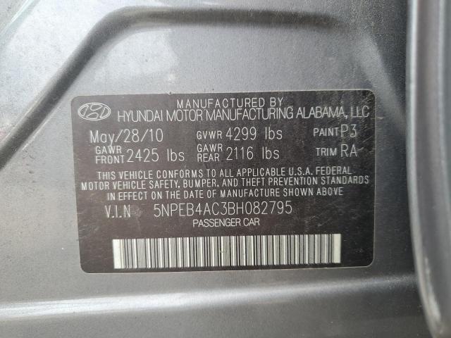2011 Hyundai Sonata Gls VIN: 5NPEB4AC3BH082795 Lot: 63253334
