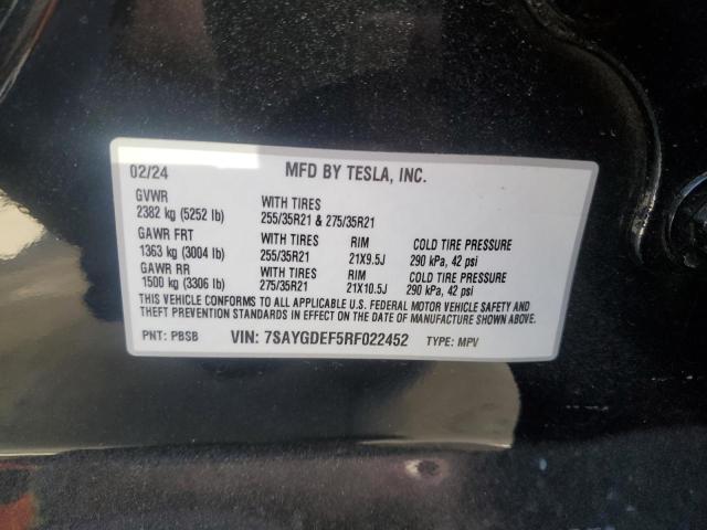 2024 TESLA MODEL Y - 7SAYGDEF5RF022452
