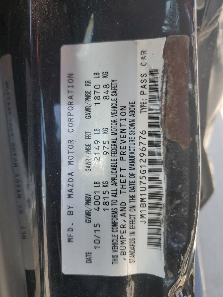 JM1BM1U75G1296776 2016 Mazda 3 Sport