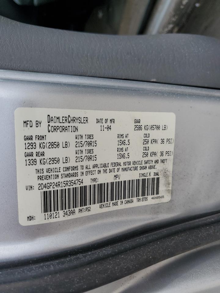 2D4GP24R15R354754 2005 Dodge Grand Caravan Se