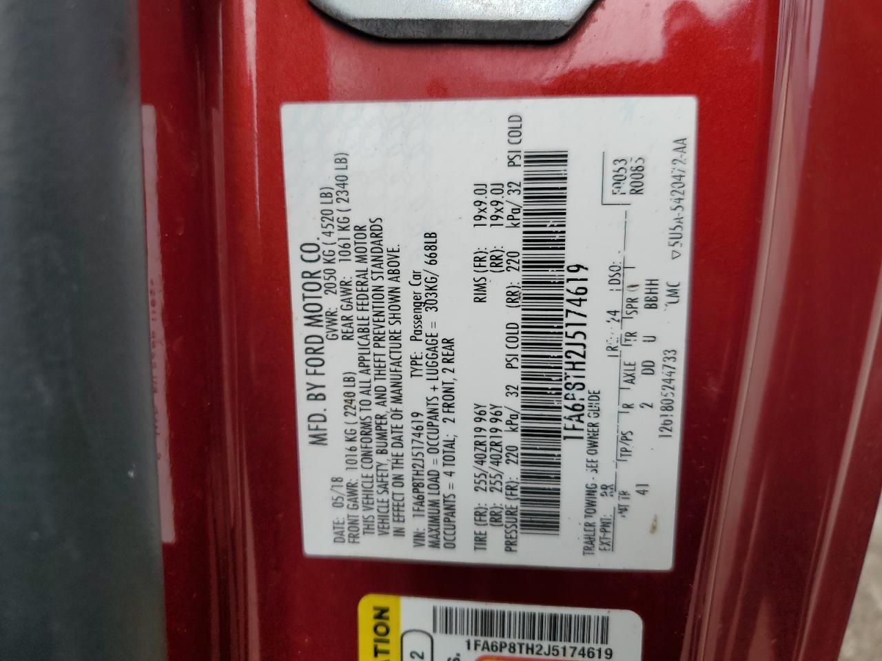 1FA6P8TH2J5174619 2018 Ford Mustang