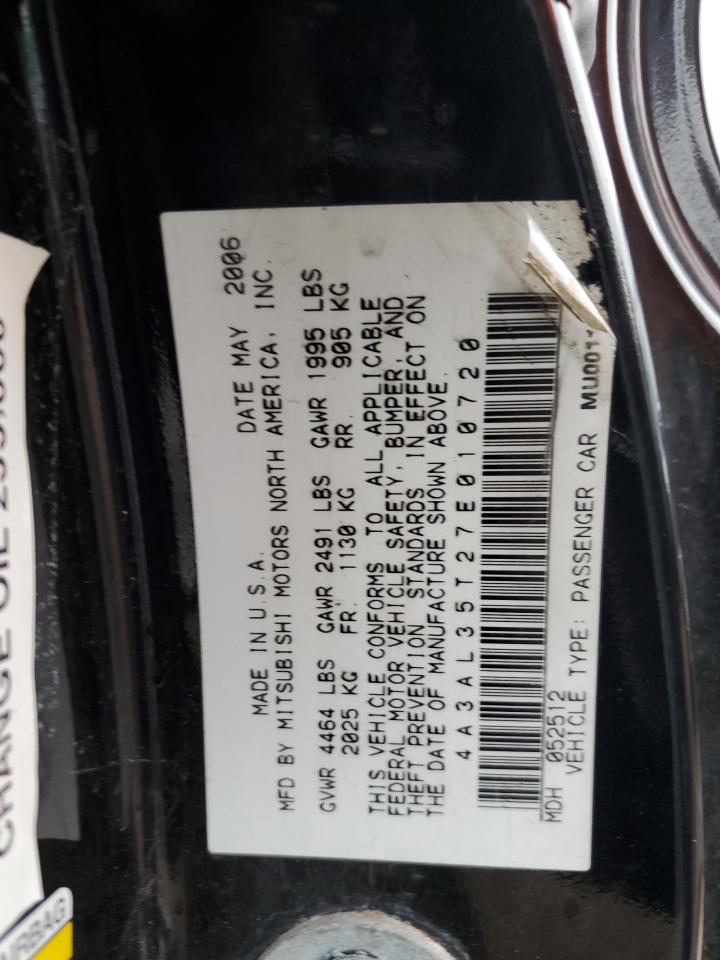 4A3AL35T27E010720 2007 Mitsubishi Eclipse Spyder Gt