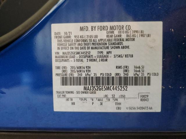 2021 Ford Ecosport Se VIN: MAJ3S2GE5MC445252 Lot: 60545734