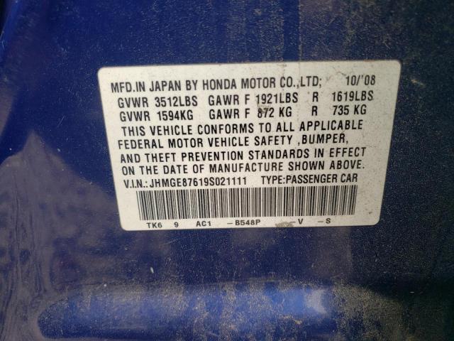 2009 Honda Fit Sport VIN: JHMGE87619S021111 Lot: 61606704