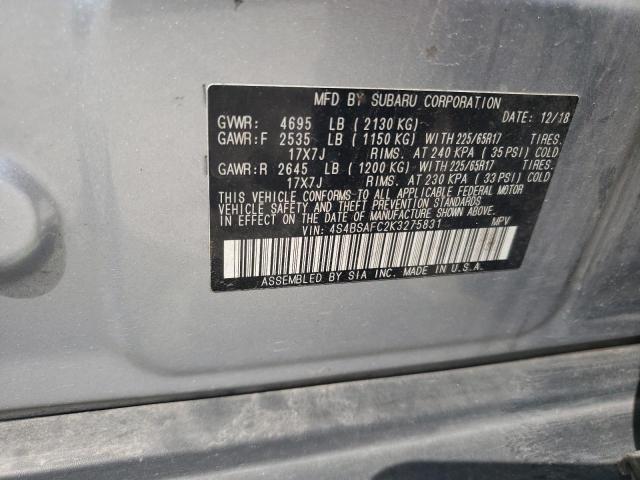 2019 SUBARU OUTBACK 2. - 4S4BSAFC2K3275831