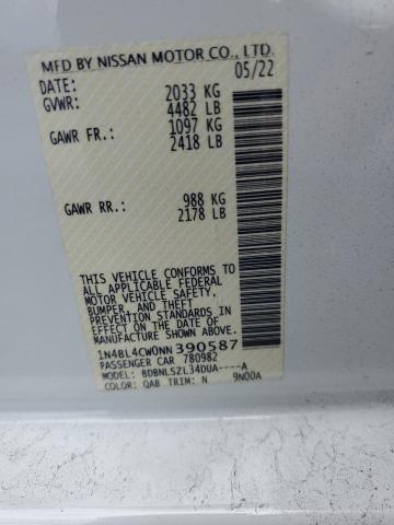 2022 NISSAN ALTIMA SR - 1N4BL4CW0NN390587