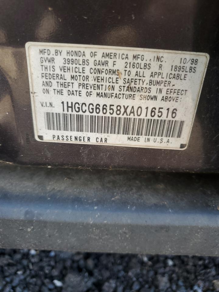 1HGCG6658XA016516 1999 Honda Accord Lx