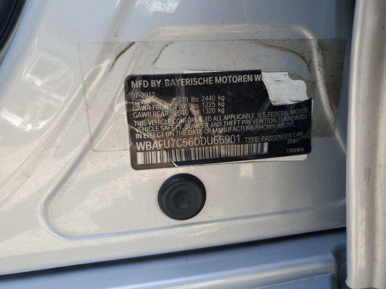 WBAFU7C56DDU66901 2013 BMW 535 Xi