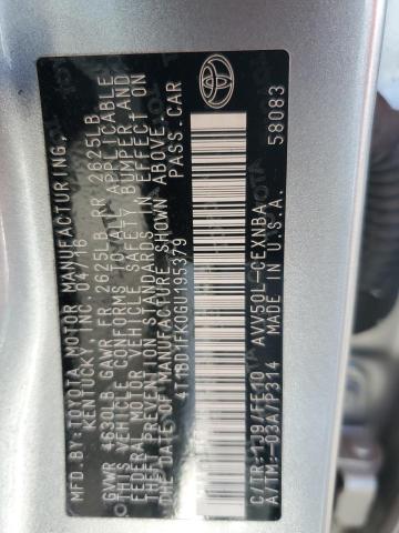 4T1BD1FK0GU195379 2016 TOYOTA CAMRY - Image 13