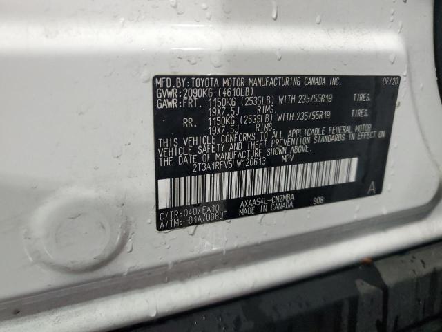2020 Toyota Rav4 Xle Premium VIN: 2T3A1RFV5LW120613 Lot: 62742814