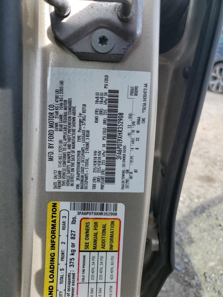 3FA6P0T9XHR352908 2017 Ford Fusion Se