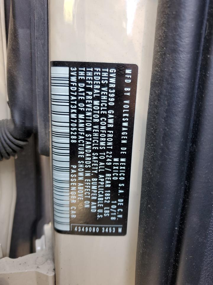 3VWFD7AT3KM705288 2019 Volkswagen Beetle S