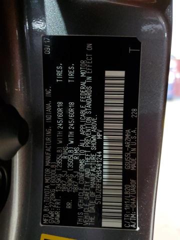 2017 Toyota Highlander Se VIN: 5TDJZRFH2HS481244 Lot: 61664484