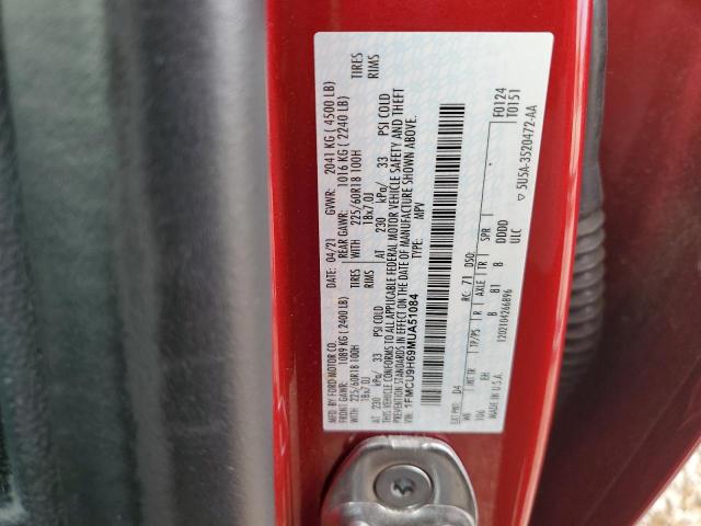 2021 Ford Escape Sel VIN: 1FMCU9H69MUA51084 Lot: 62500894