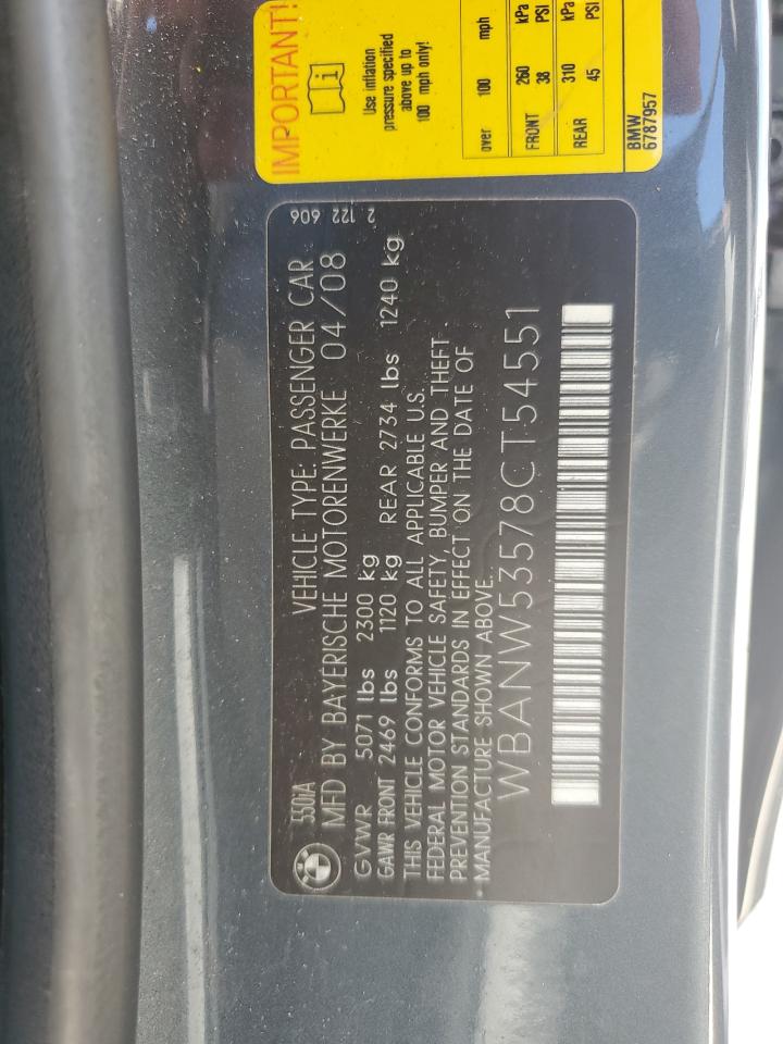 WBANW53578CT54551 2008 BMW 550 I